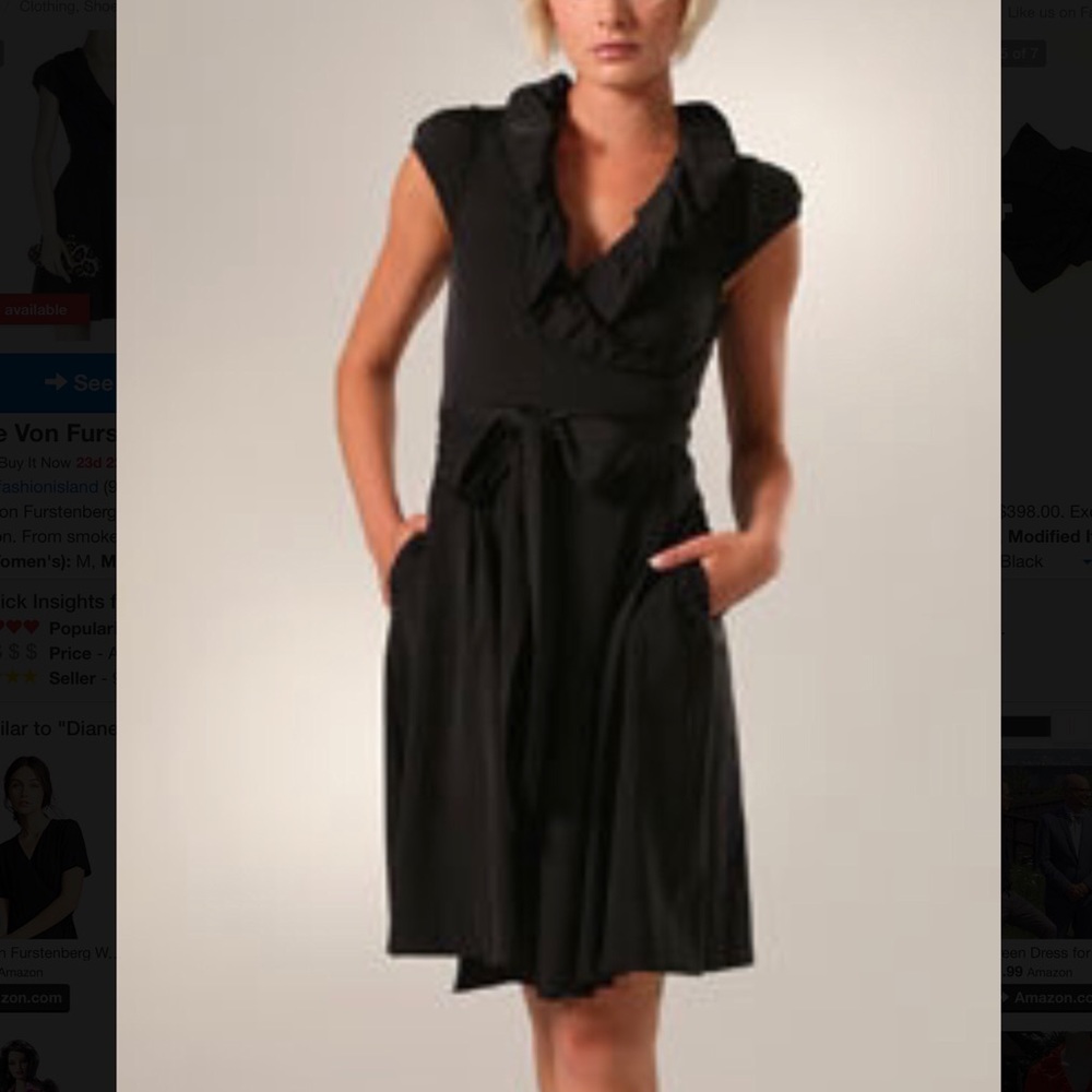 Diane Von Furstenberg Bethania Black Wrap Dress